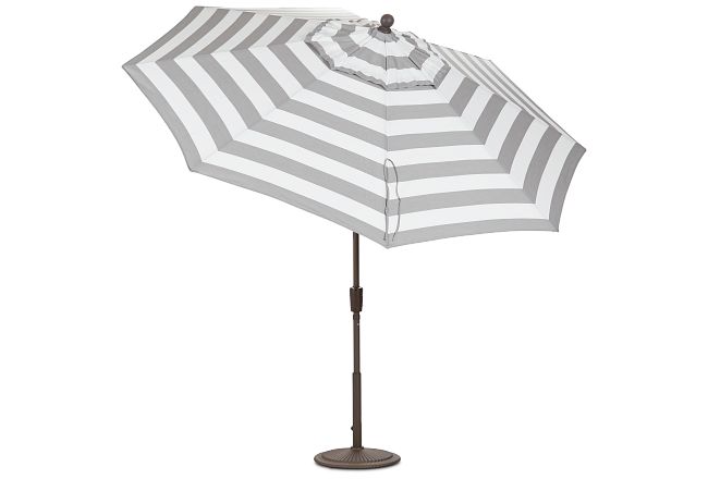 Maui Gray Stripe Umbrella Set