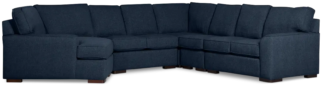 Sinclair Dark Blue Fabric Large Left Cuddler Sectional Sinclair Dark Blue Fabric Large Left Cuddler Sectional