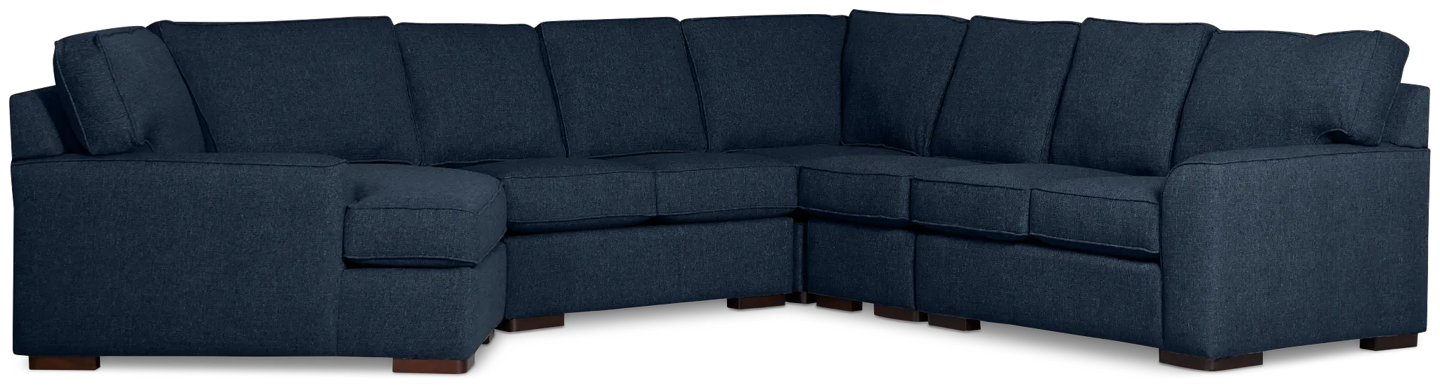 Sinclair Dark Blue Fabric Large Left Cuddler Sectional Sinclair Dark Blue Fabric Large Left Cuddler Sectional