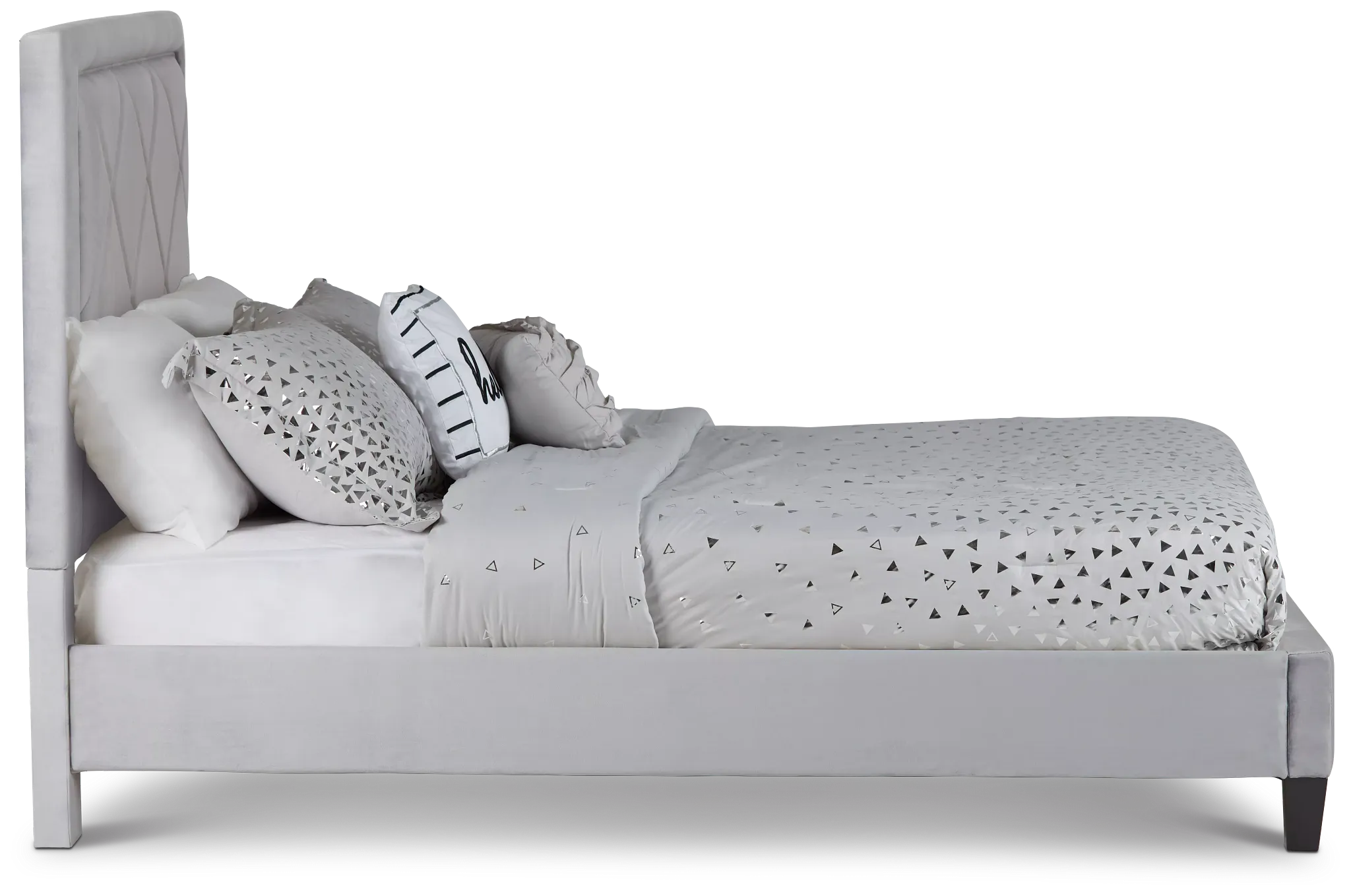 Collin Dark Gray Velvet Platform Bed