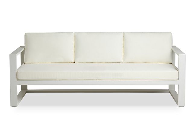 Lisbon White Aluminum Sofa