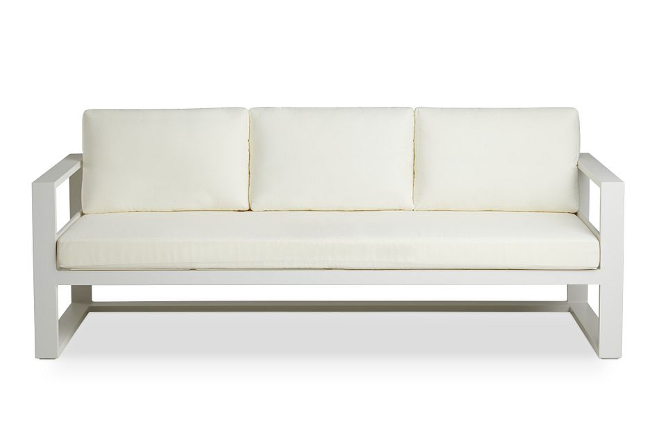 Lisbon White Aluminum Sofa Outdoor Sofas City Furniture