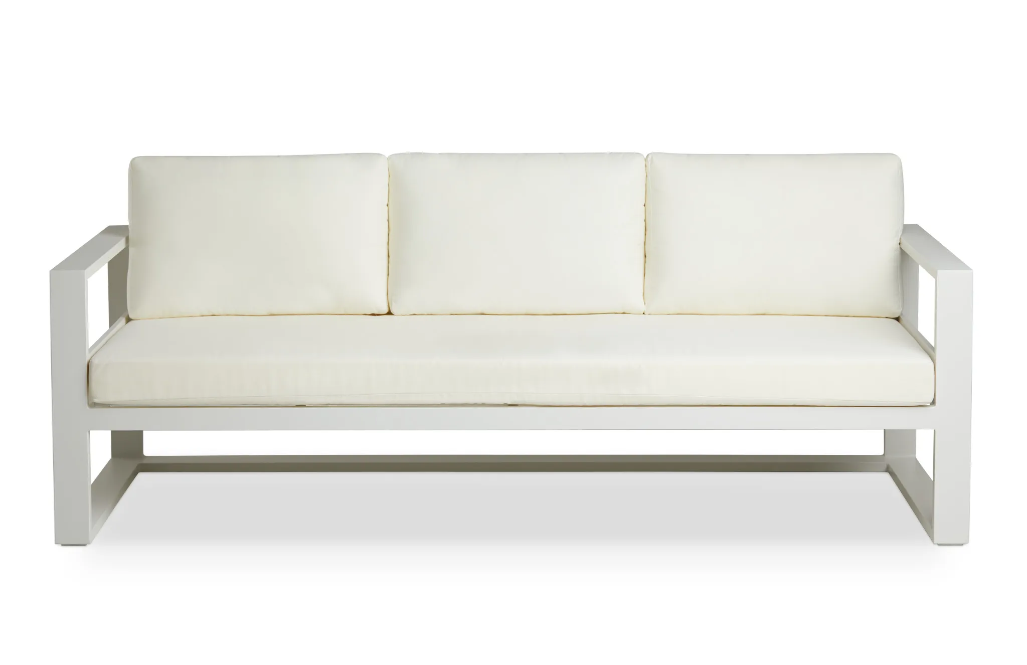 Lisbon White Aluminum Sofa