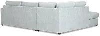 Shore Light Blue Fabric Left Bumper Sectional