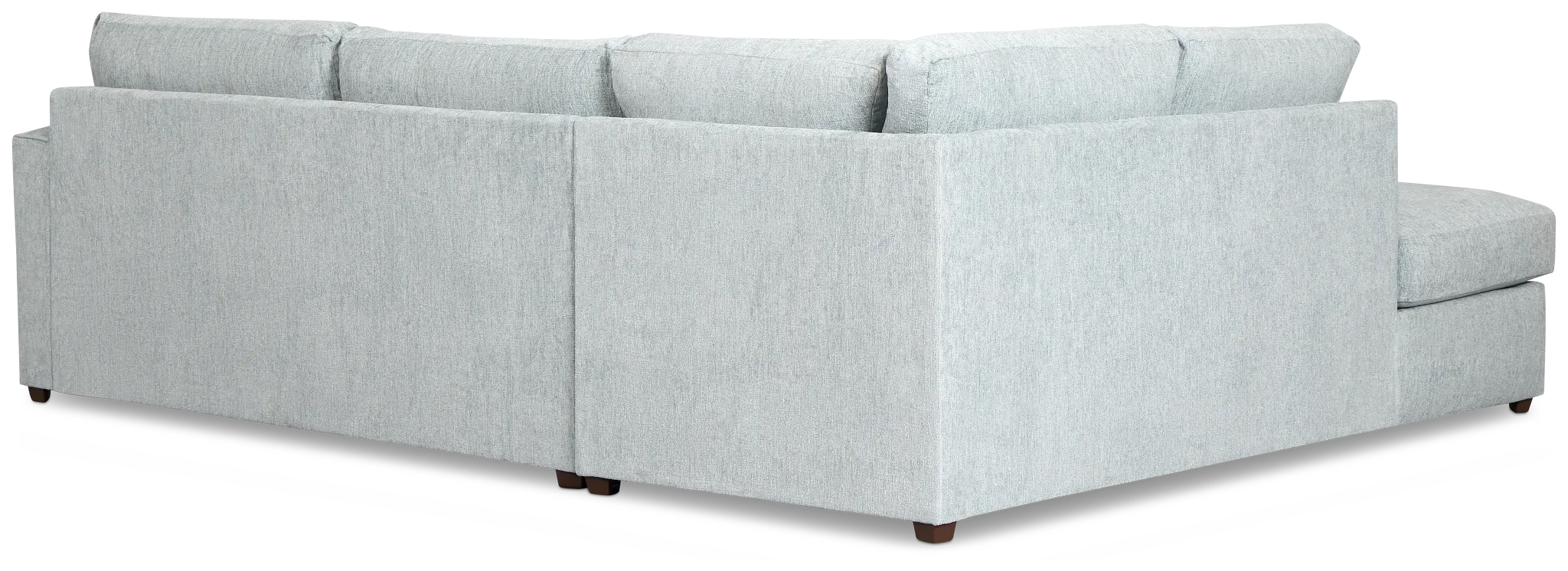 Shore Light Blue Fabric Left Bumper Sectional