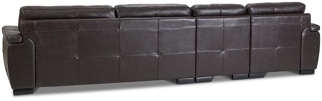 Braden Dark Brown Leather Small Left Chaise Sectional