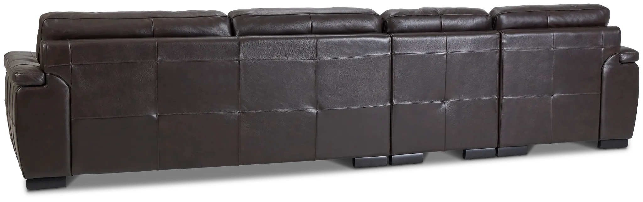 Braden Dark Brown Leather Small Left Chaise Sectional