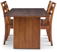 Bowery Dark Tone Rectangular Table & 4 Wood Chairs