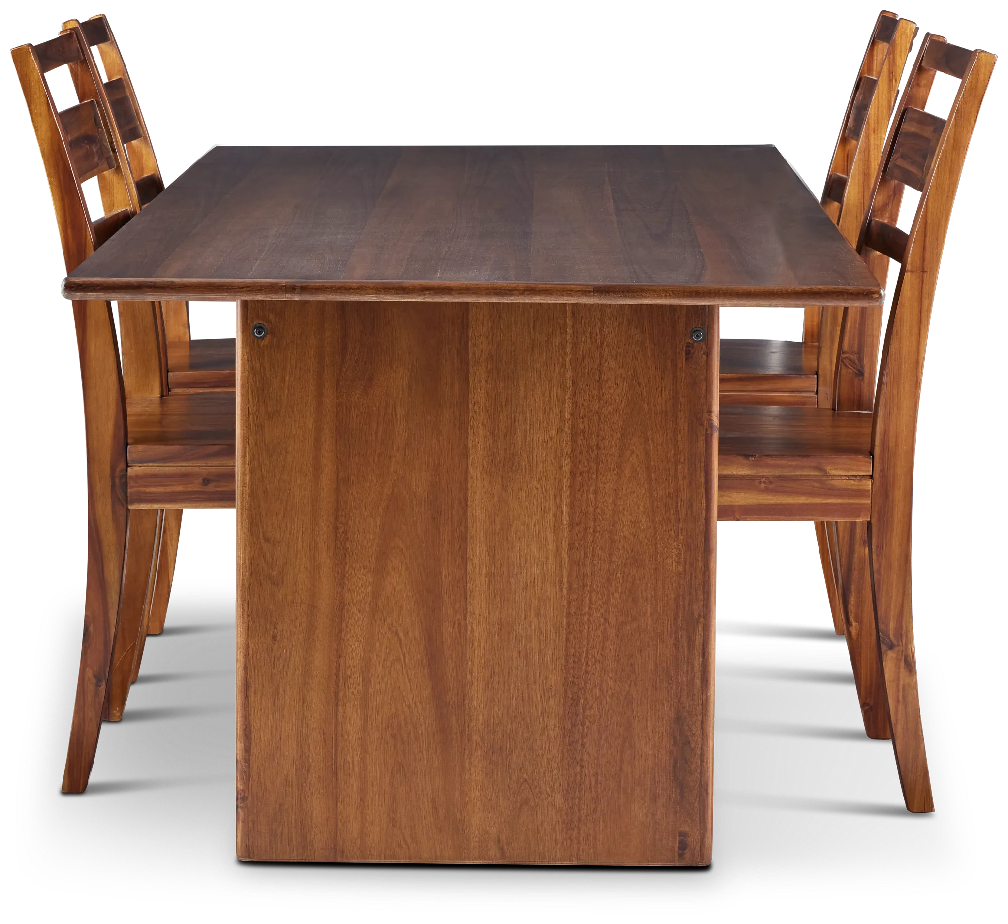 Bowery Dark Tone Rectangular Table & 4 Wood Chairs