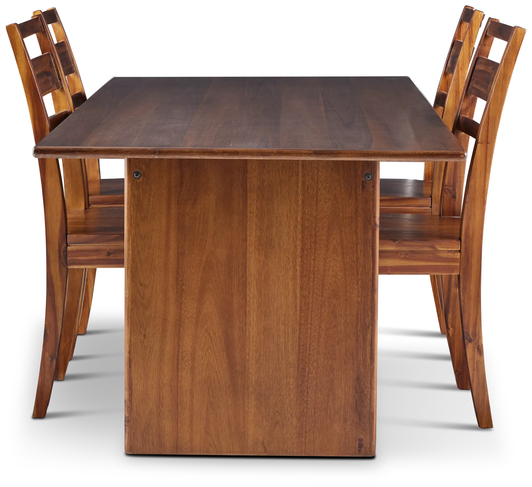 Bowery Dark Tone Rectangular Table & 4 Wood Chairs Bowery Dark Tone Rectangular Table & 4 Wood Chairs