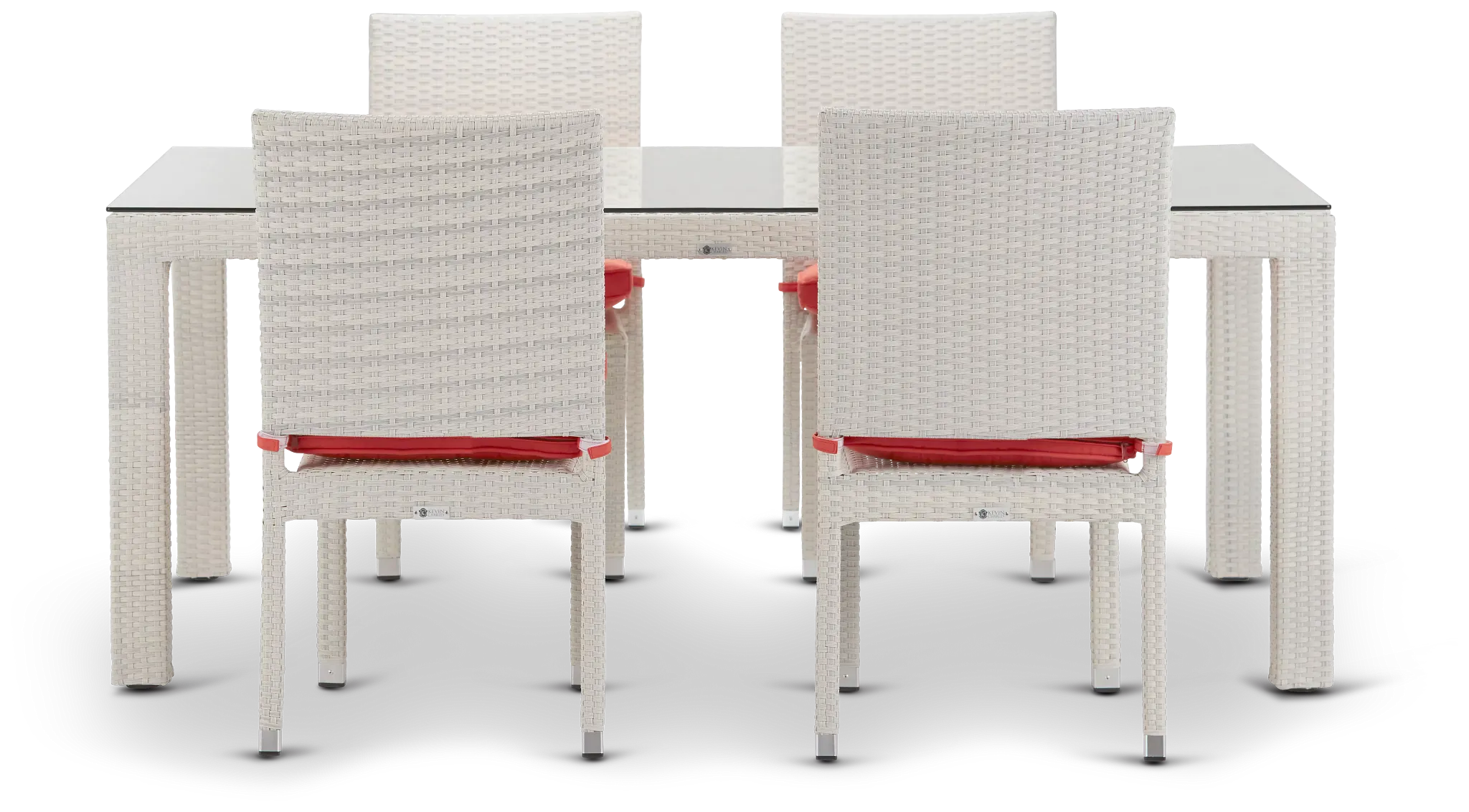 Bahia Orange 72" Rectangular Table & 4 Upholstered Chairs