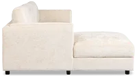 Farren Beige Fabric Small Left Chaise Storage Sleeper Sectional