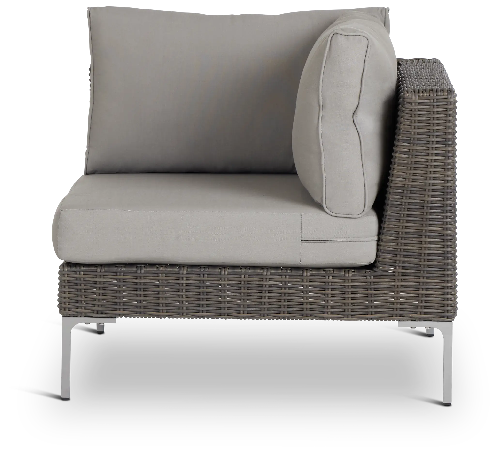 Tulum Gray Woven Corner Chair W/ Cushion Tulum Gray Woven Corner Chair W/ Cushion