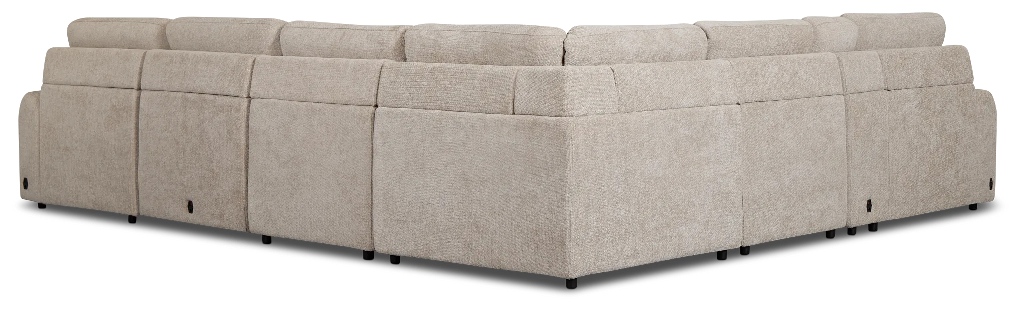 Hendrix Light Taupe Fabric Large Dual Power Right Extension Chaise Sectional