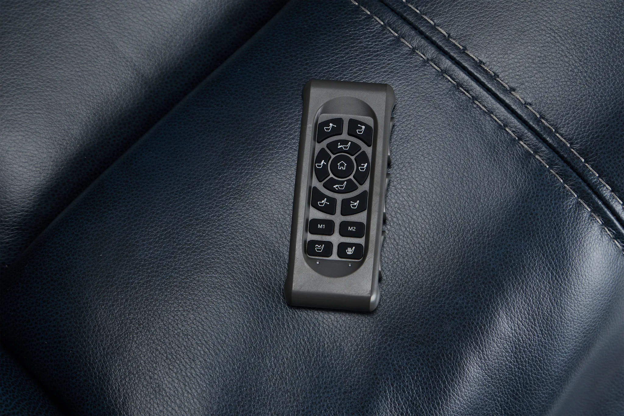 Jonas Dark Blue Lthr/vinyl Power Recliner With Heat And Massage