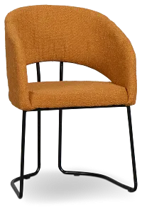 Merrick Dark Orange Round Upholstered Side Chair