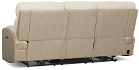 Travis Light Beige Fabric Power Reclining Sofa