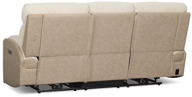 Travis Light Beige Fabric Power Reclining Sofa