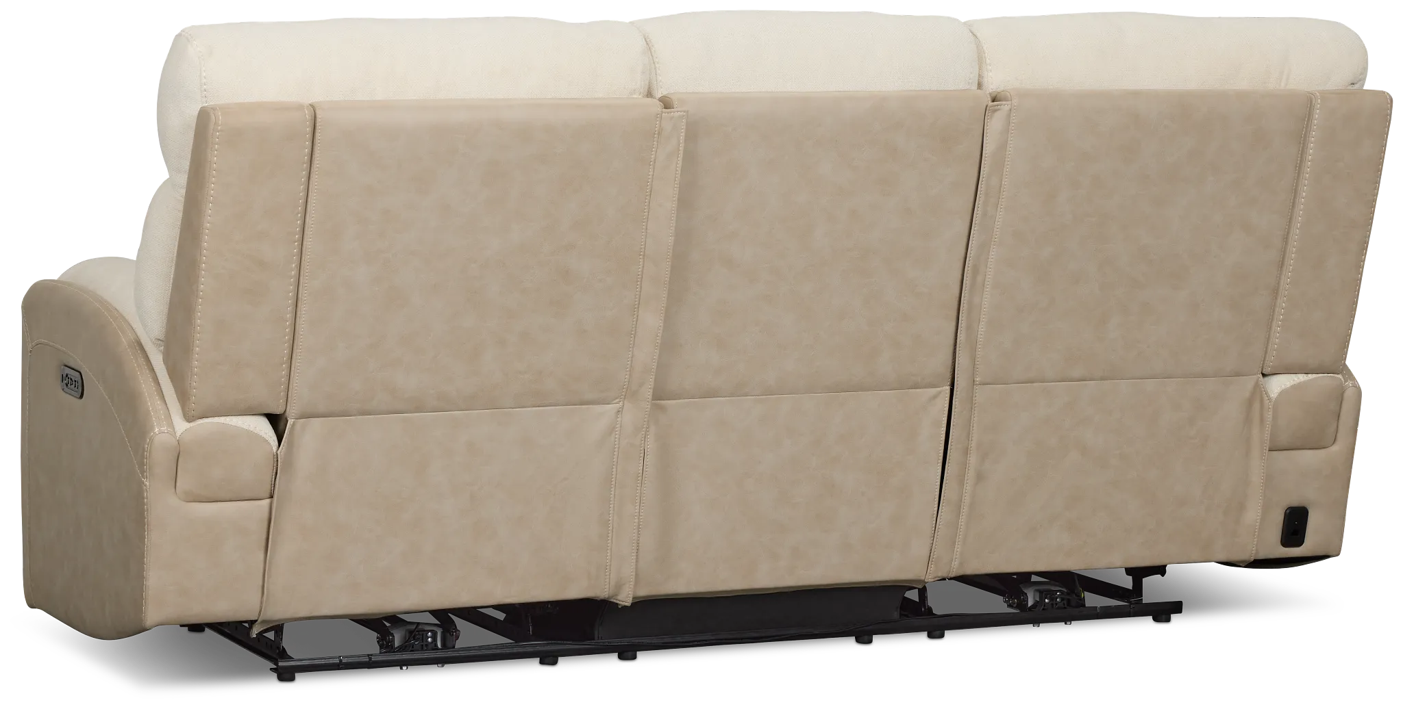 Travis Light Beige Fabric Power Reclining Sofa