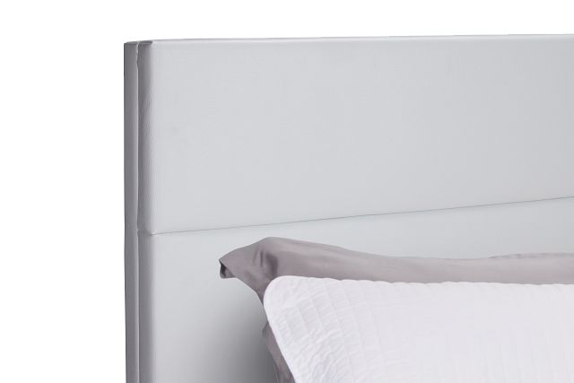 Doral White Uph Platform Bed