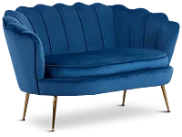 Lily Dark Blue Velvet Loveseat