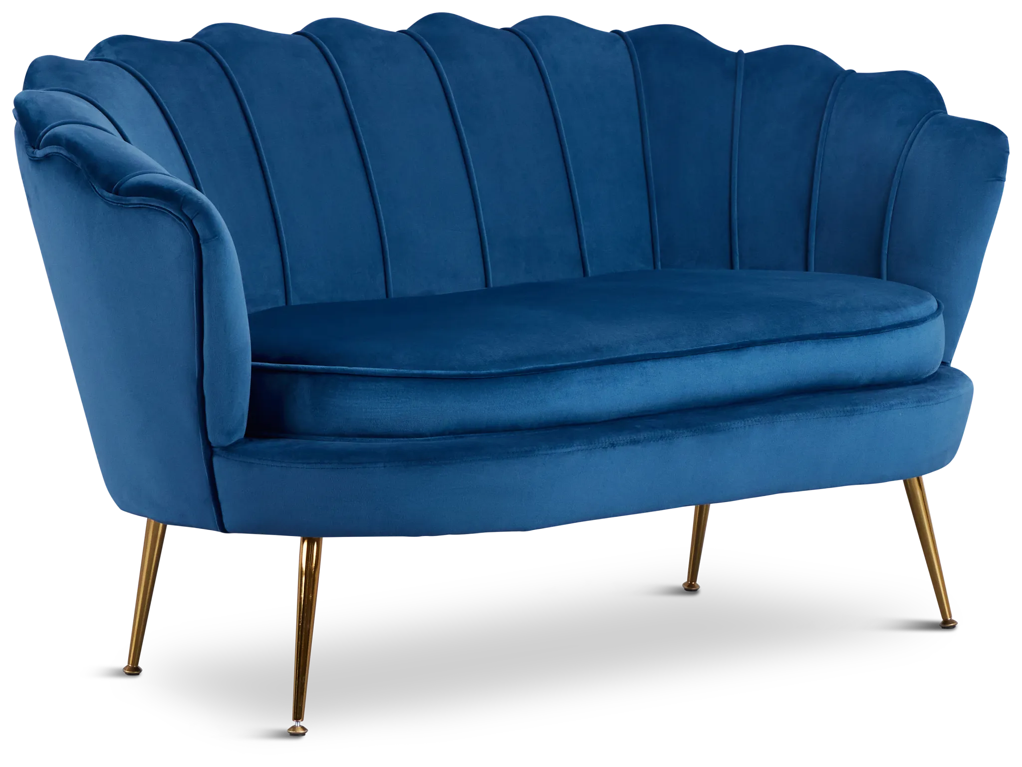 Lily Dark Blue Velvet Loveseat