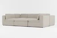 Destin Elevation Khaki Fabric 6-piece Pit Sectional