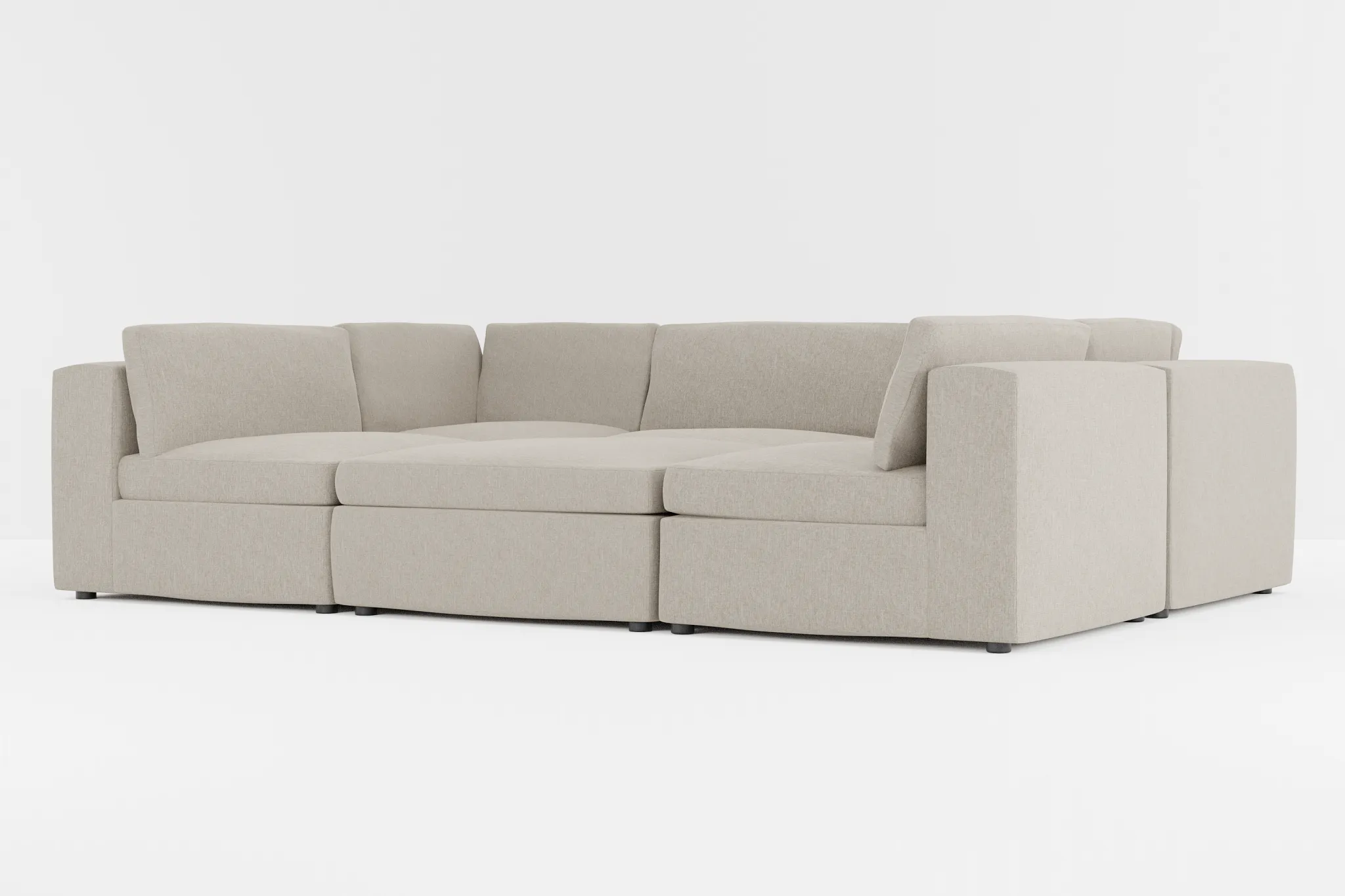 Destin Elevation Khaki Fabric 6-piece Pit Sectional