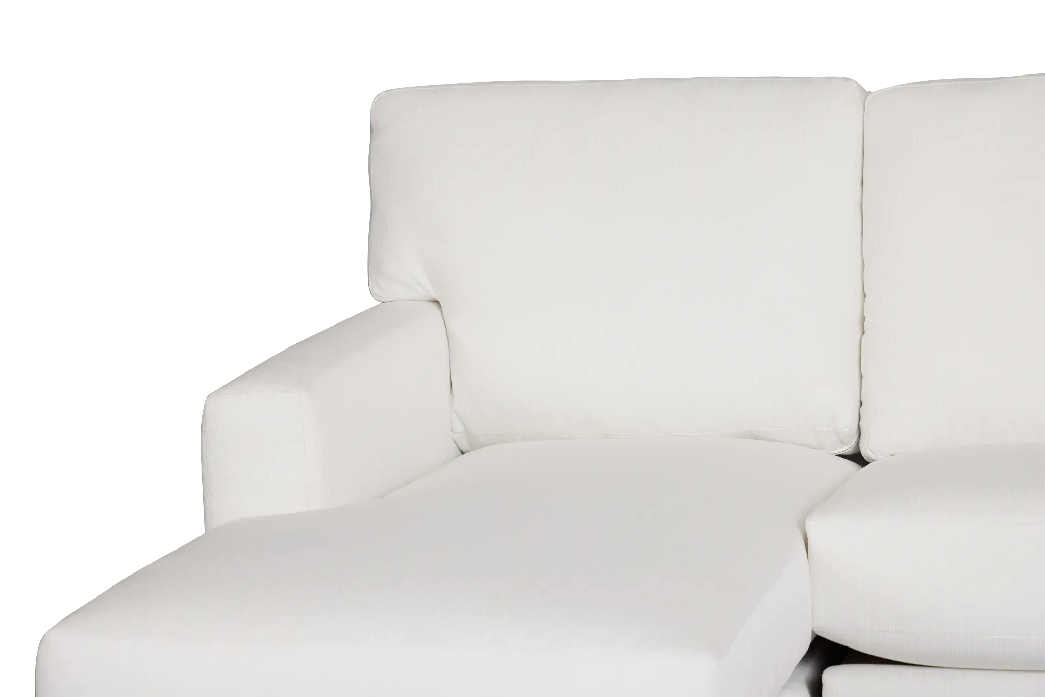 Rhodes White Fabric Medium Left Chaise Sectional Rhodes White Fabric Medium Left Chaise Sectional
