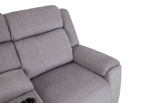 Beckett Gray Micro Reclining Console Loveseat