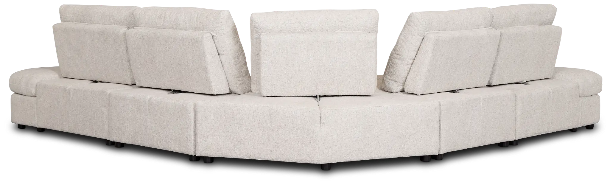 Mila Light Beige Fabric Small Triple Power Reclining Two-arm Sectional Mila Light Beige Fabric Small Triple Power Reclining Two-arm Sectional