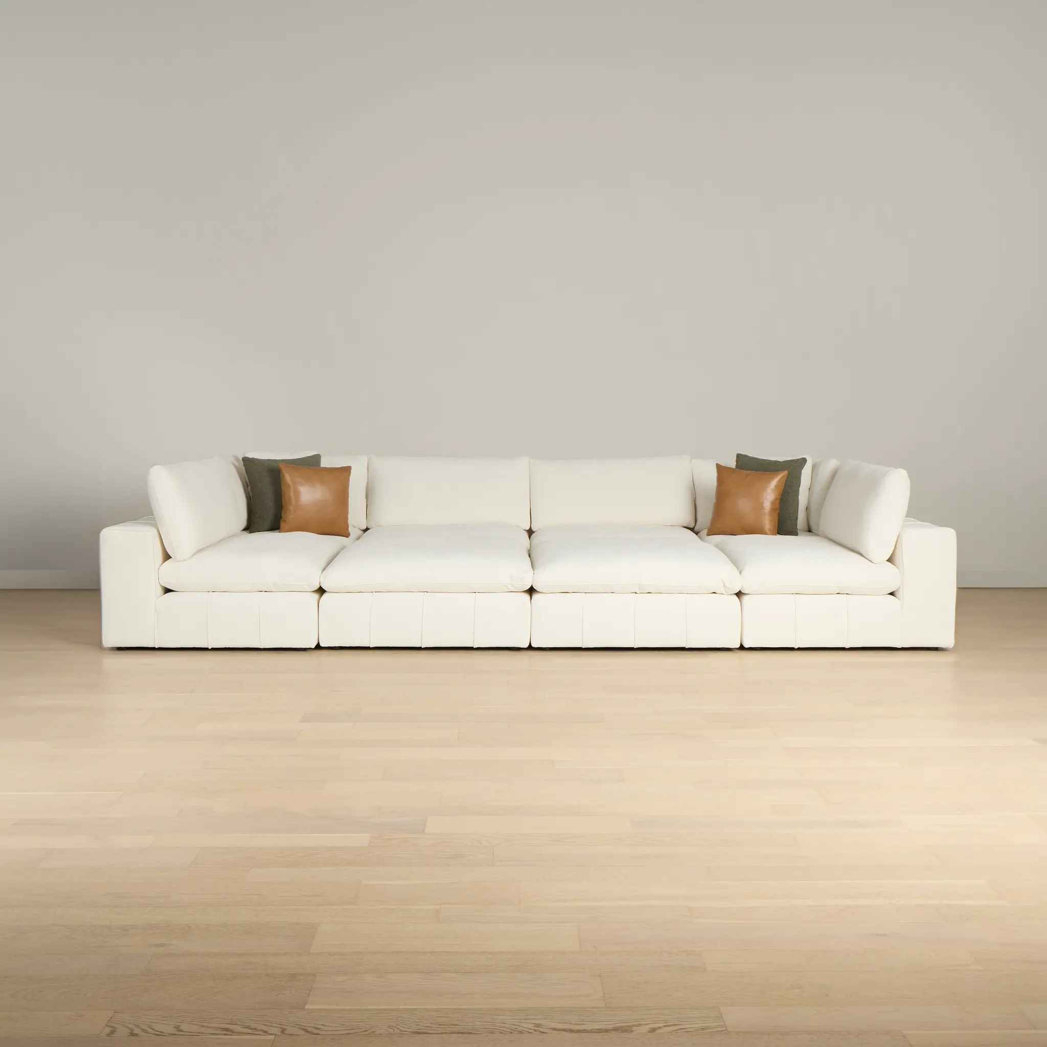 Cruz White Fabric 8-piece Pit Sectional Cruz White Fabric 8-piece Pit Sectional