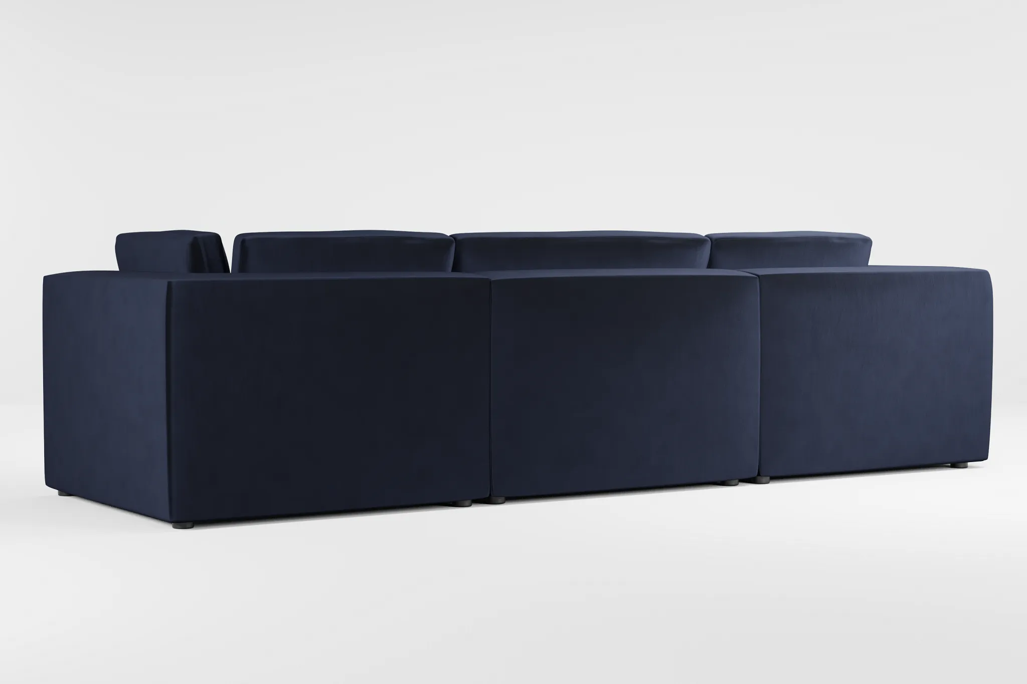Destin Joya Dark Blue Velvet 3-piece Modular Sofa
