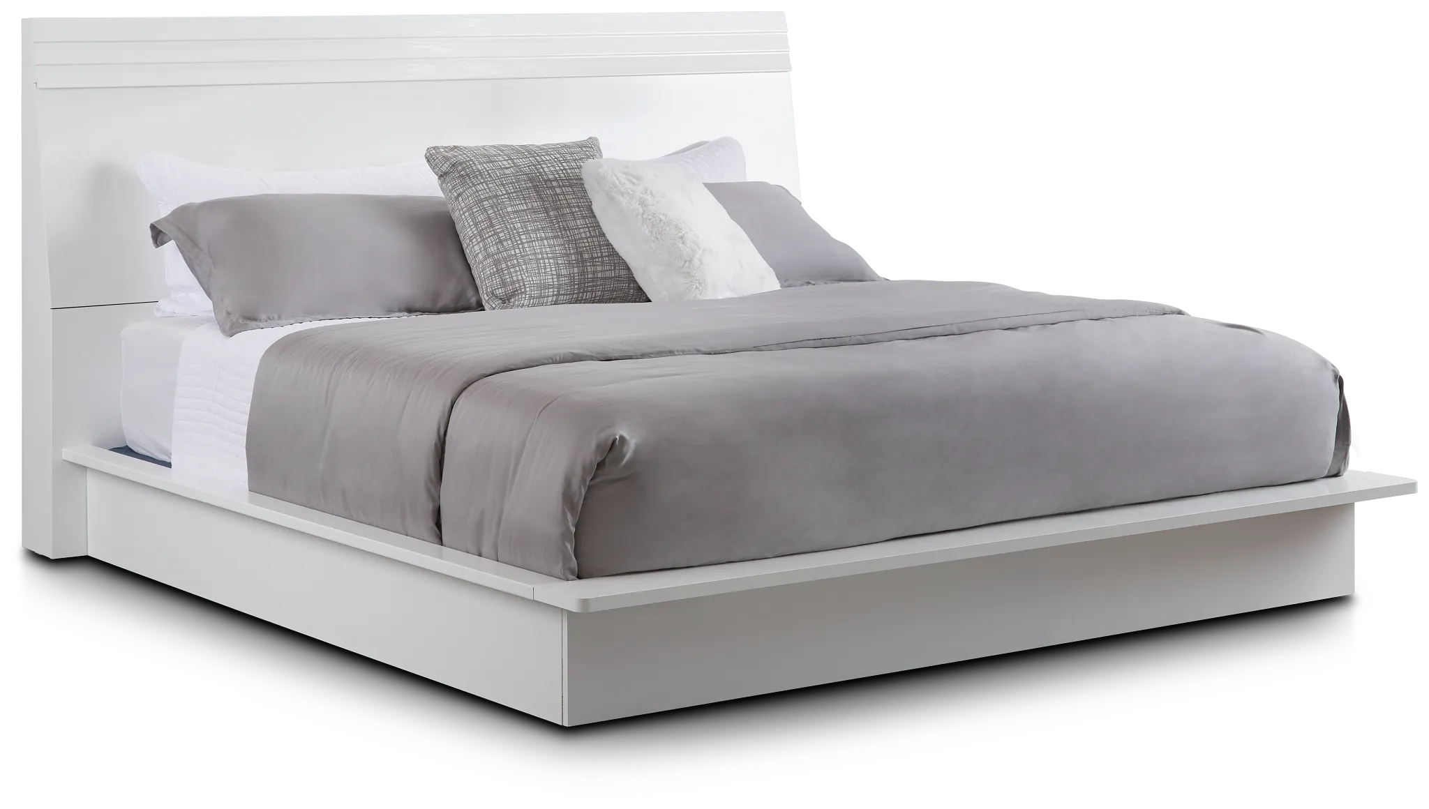 Midtown White Wood Platform Bed
