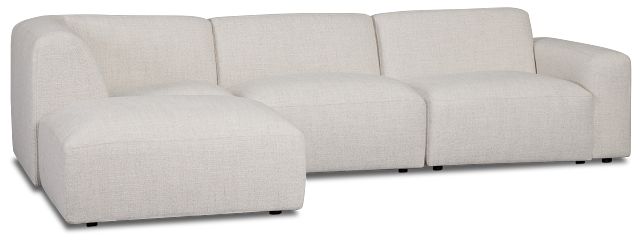 Baylor Light Beige Fabric 5-piece Left Facing Bumper Sectional