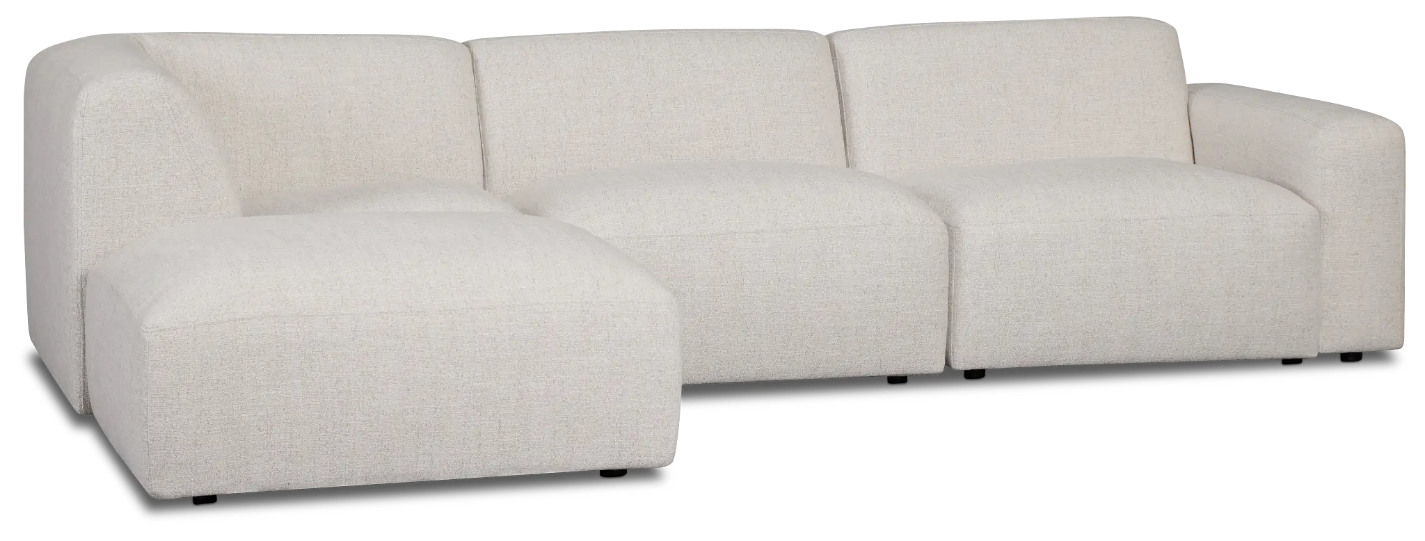 Baylor Light Beige Fabric 5-piece Left Facing Bumper Sectional Baylor Light Beige Fabric 5-piece Left Facing Bumper Sectional