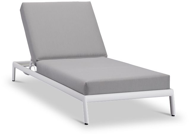 Tortuga White Gray Cushioned Chaise