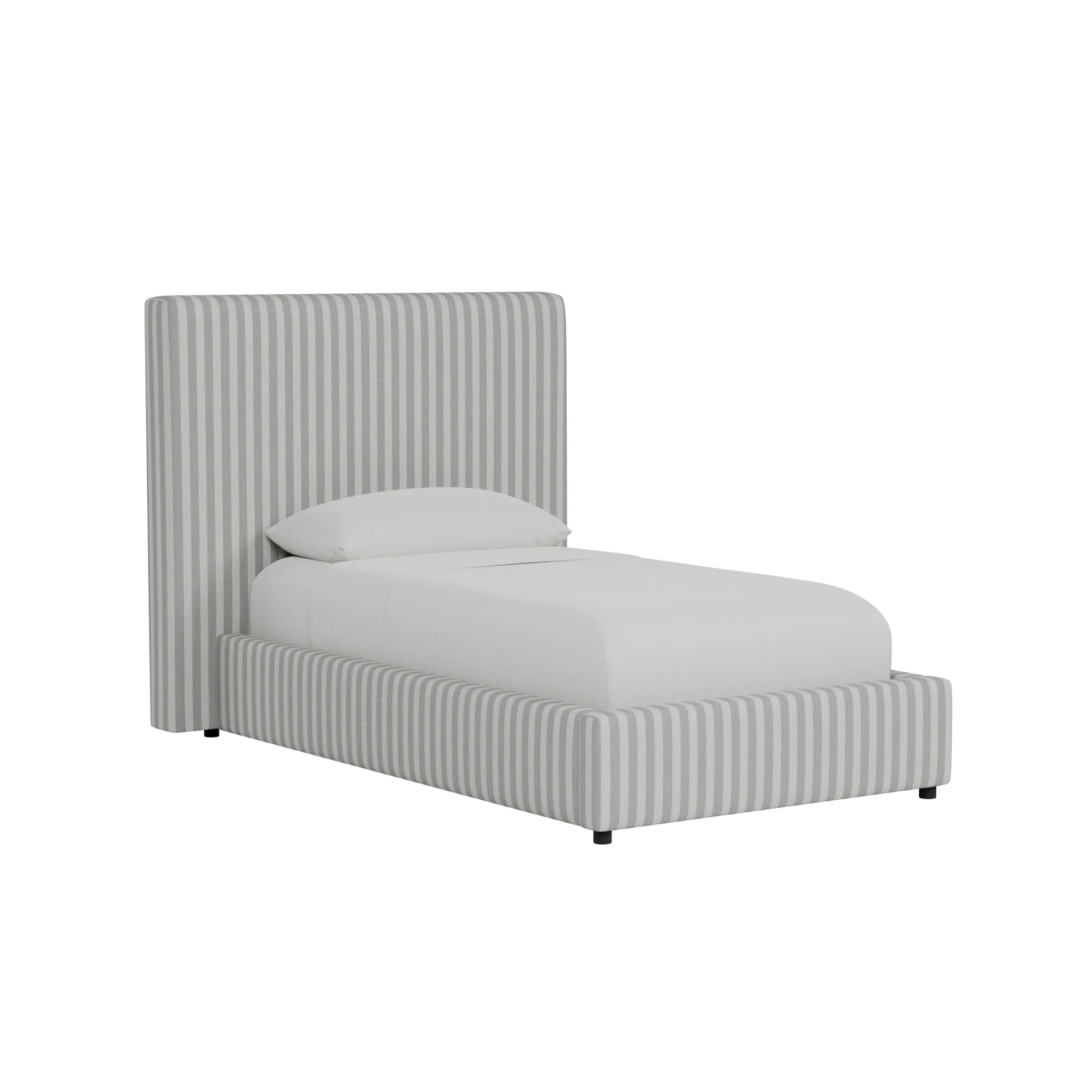 Grayton Sea Lane Light Gray 54" Upholstered Platform Bed