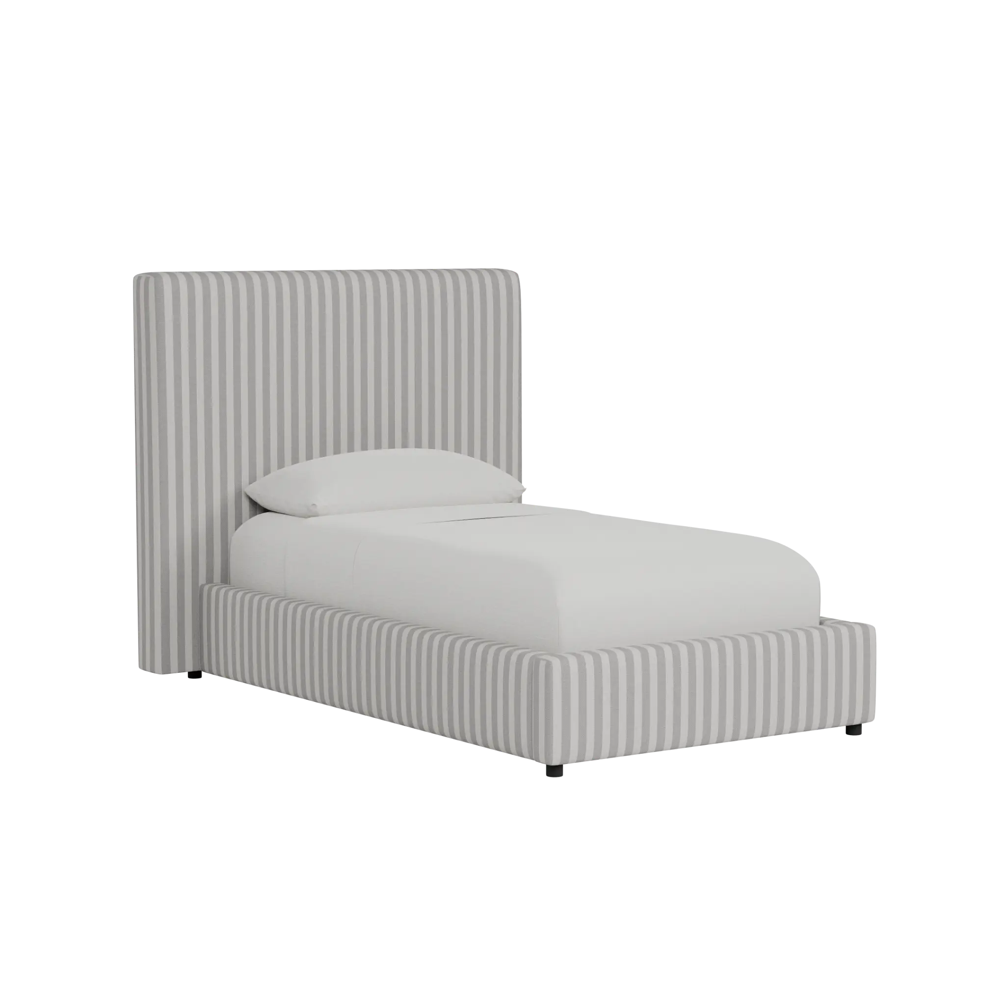 Grayton Sea Lane Light Gray 54" Upholstered Platform Bed Grayton Sea Lane Light Gray 54" Upholstered Platform Bed