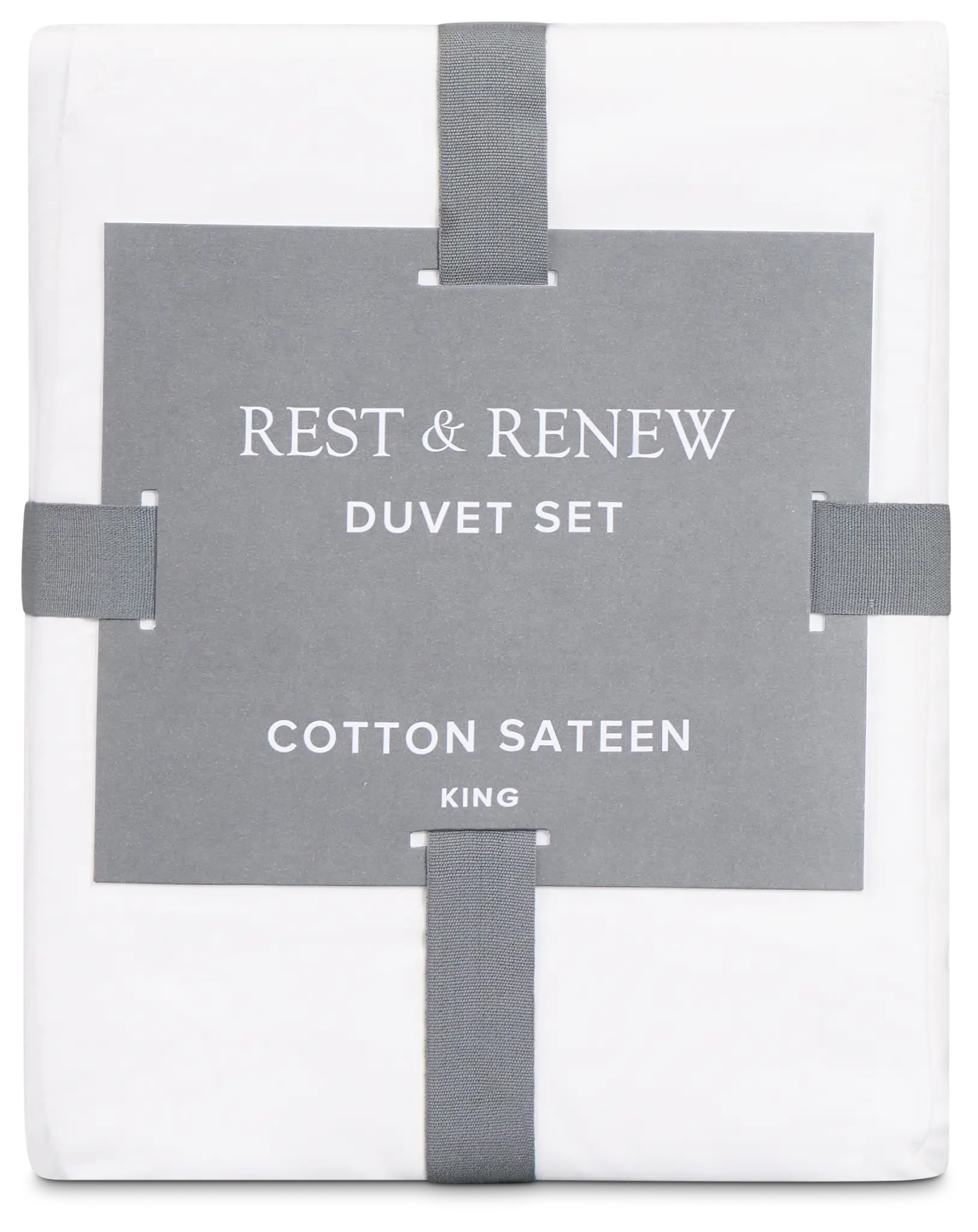 Rest & Renew Cotton Sateen White 300 Thread Duvet Set Rest & Renew Cotton Sateen White 300 Thread Duvet Set