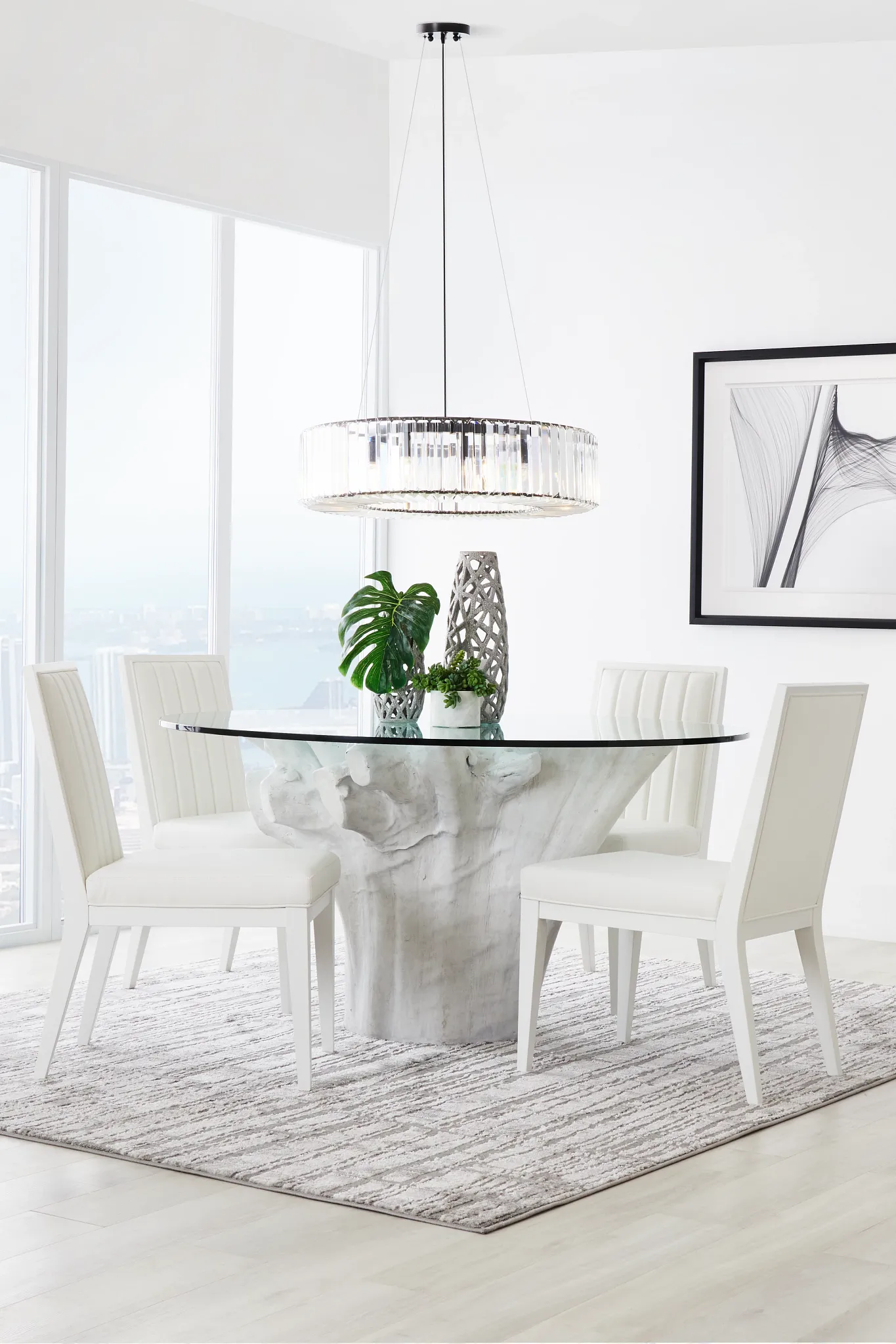 Ocean Drive Glass 60" Round Table