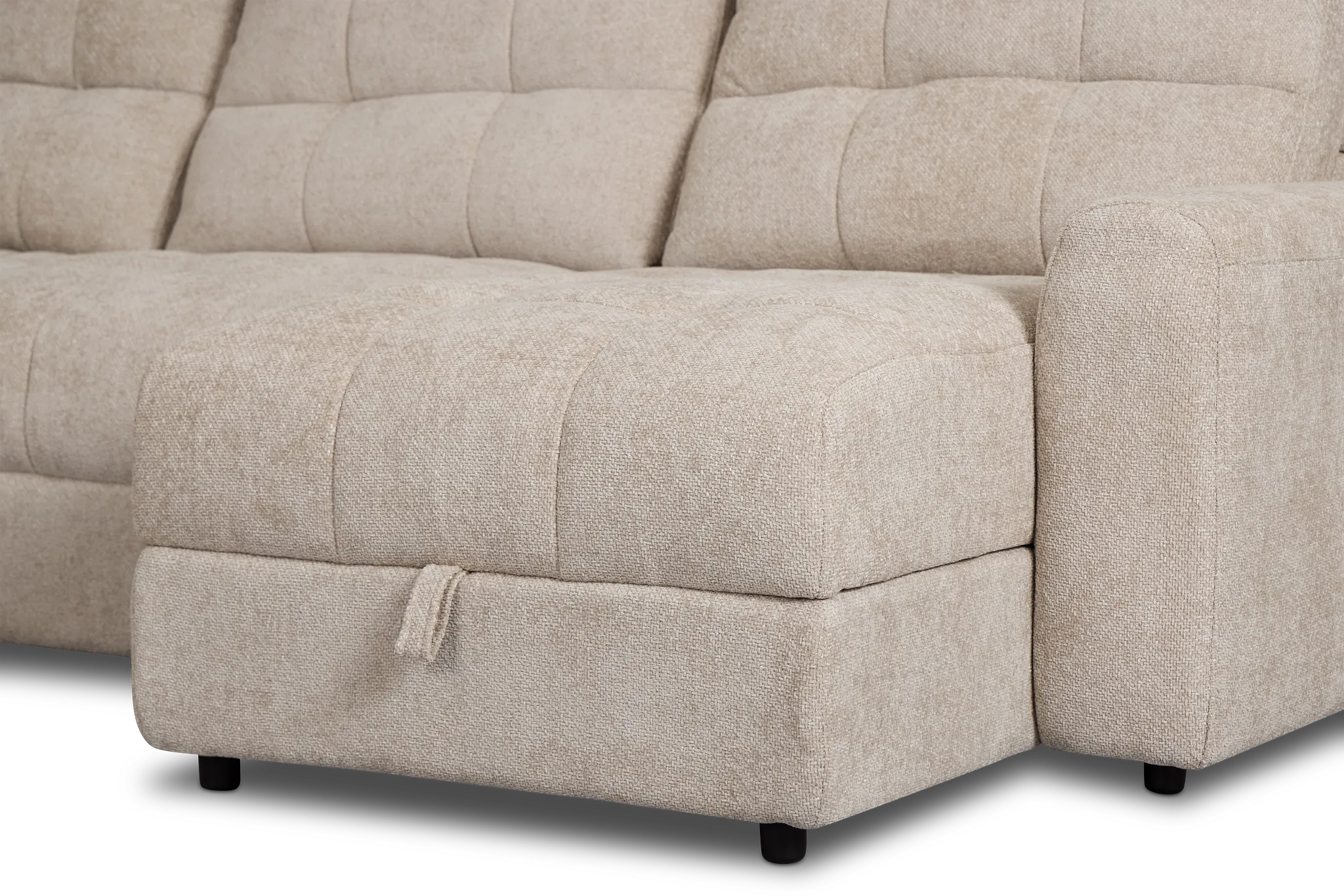 Hendrix Light Taupe Fabric Right Power Extension Chaise Sectional
