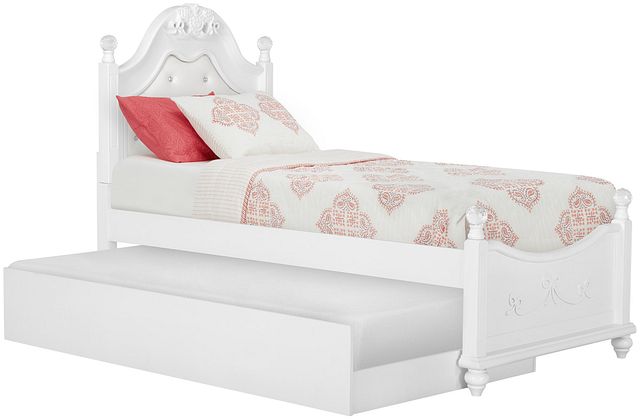 Alana White Uph Poster Trundle Bed (1)