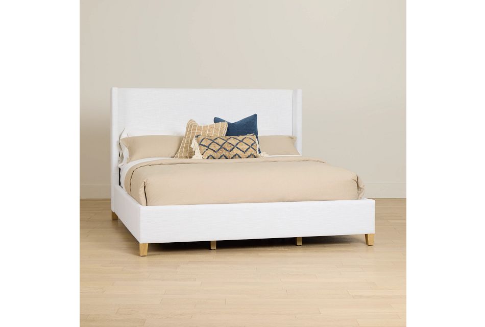 Nantucket White Uph Panel Bed, King
