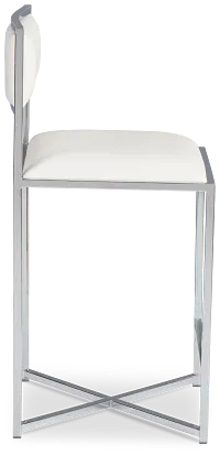 Amalfi Whitestnl Steel 24" Upholstered Barstool