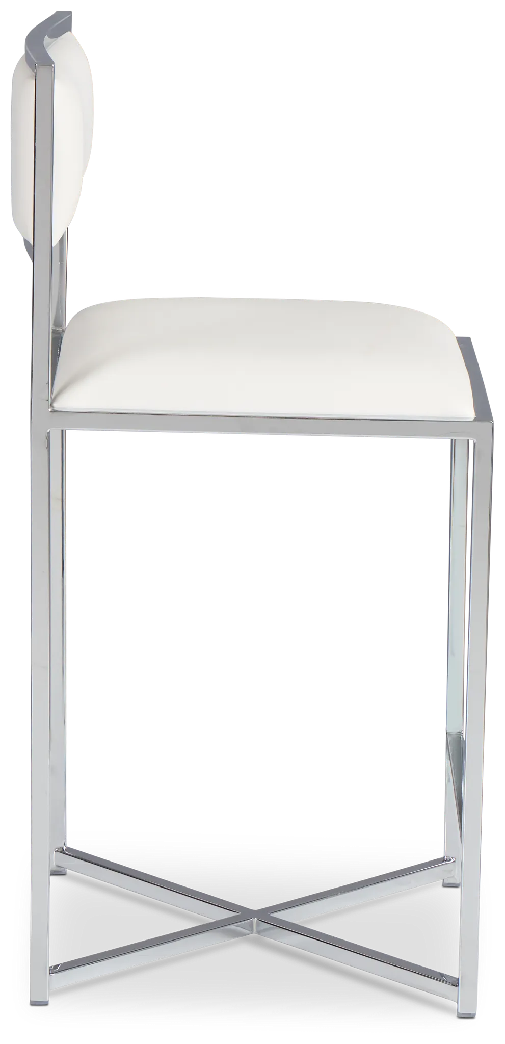 Amalfi Whitestnl Steel 24" Upholstered Barstool