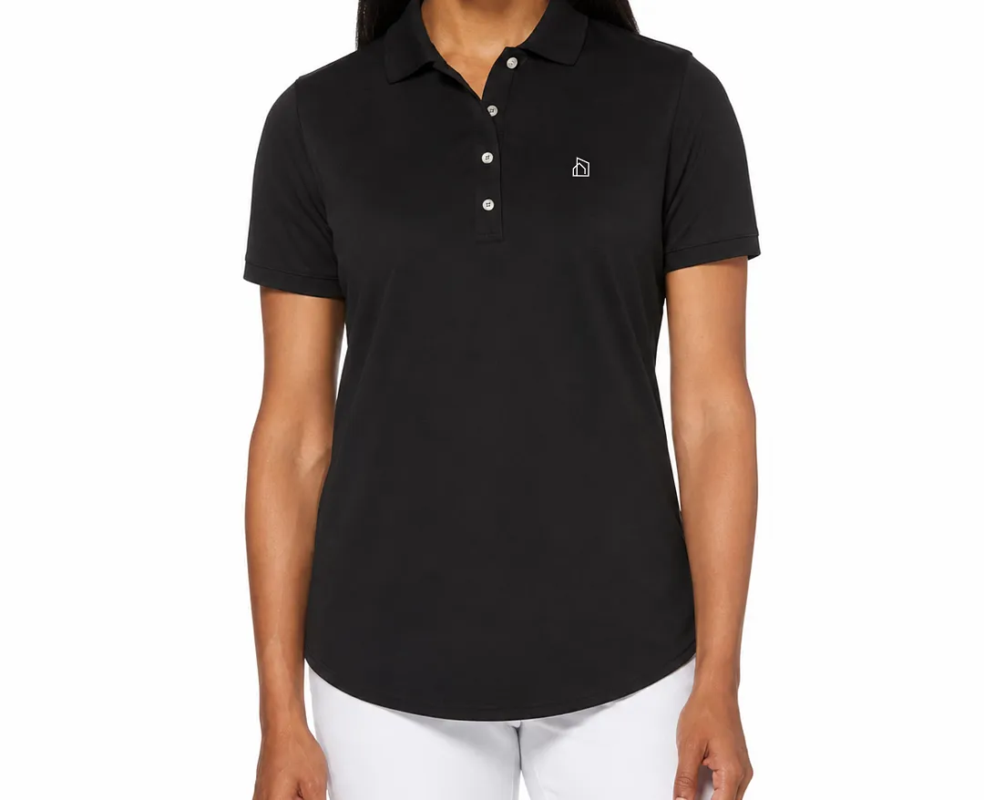 CITY HOME Black Womens Polo Shirt