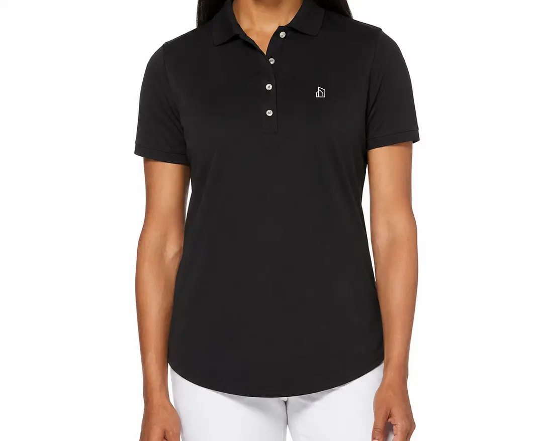CITY HOME Black Womens Polo Shirt CITY HOME Black Womens Polo Shirt