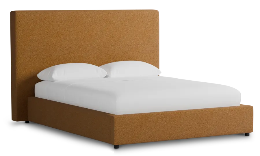 Grayton Elite Light Brown 54" Upholstered Platform Bed