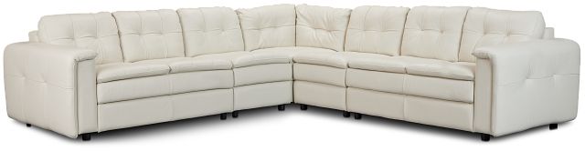 Rowan Light Beige Leather Large Two-arm Sectional